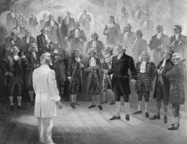 When did the American Founding Fathers appear in the St. George temple?