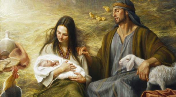 Joseph Comforting Mary as She Holds Baby Jesus | Timeline & Details of Christ's Birth | Which Day of the Week Was Jesus Born?