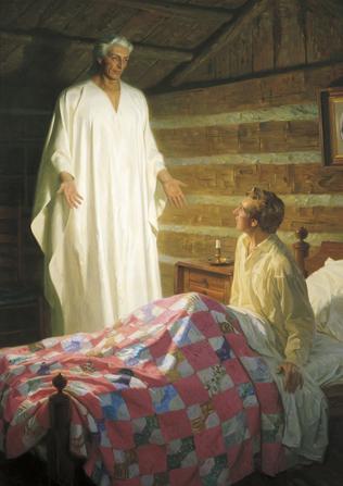 Moroni Visiting Joseph Smith in a Cabin | Was Moroni a Resurrected Being When He Visited Joseph Smith?